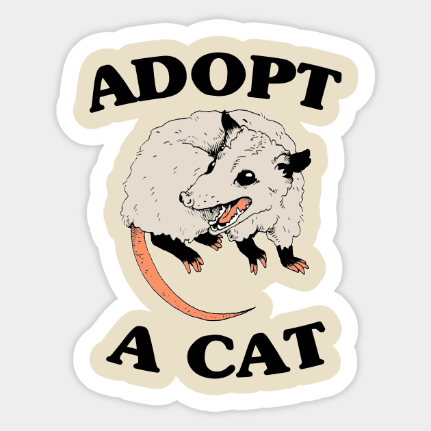 Adopt A Cat - Possum Lovers Sticker by LMW Art